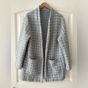 Cardigan / Blazer • light grey plaid• size L